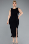 Midi Black Plus Size Evening Dress ABK2338