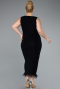 Midi Black Plus Size Evening Dress ABK2338