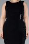 Midi Black Plus Size Evening Dress ABK2338