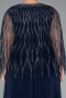 Navy Blue Stones On Top Two Piece Long Plus Size Evening Gown ABU4888