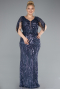 Long Indigo Formal Plus Size Dress ABU4953