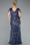 Long Indigo Formal Plus Size Dress ABU4953