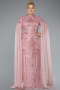 Long Powder Color Formal Plus Size Dress ABU4935