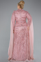 Long Powder Color Formal Plus Size Dress ABU4935
