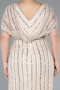 Long Beige Dantelle Plus Size Engagement Dress ABU4948