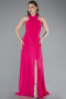 Long Fuchsia Chiffon Prom Gown ABU4965