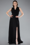 Long Black Chiffon Prom Gown ABU4965