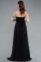 Long Black Chiffon Prom Gown ABU4966
