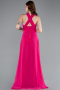Long Fuchsia Chiffon Prom Gown ABU4965