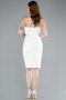 White Strapless Train Short Invitation Dress ABK2306