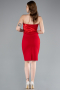 Red Strapless Train Short Invitation Dress ABK2306