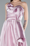 Powder Color Strapless Slit Long Satin Prom Dress ABU4561
