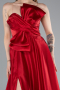 Long Red Satin Evening Dress ABU4975