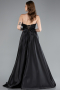 Long Black Satin Evening Dress ABU4975