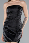 Mini Black Satin Cocktail Dress ABK2353