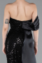 Long Black Beaded Mermaid Evening Gown ABU4986
