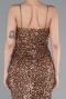 Copper Strapless Underwire Slit Long Sequin Evening Gown ABU4842