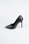 Black Leather Stiletto AB1140
