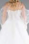White Stone Embroidered Long Sleeve Plus Size Wedding Dress ABG118