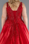 Long Red Plus Size Engagement Dress ABU3618
