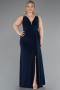 Long Navy Blue Plus Size Evening Gown ABU4968