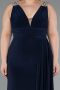 Long Navy Blue Plus Size Evening Gown ABU4968