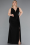 Long Black Plus Size Evening Gown ABU4968