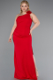 Long Red Plus Size Evening Gown ABU4892