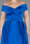 Long Sax Blue Satin Plus Size Evening Dress ABU2355