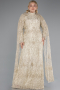Long Gold Plus Size Evening Dress ABU4995