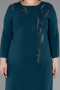 Emerald Green Capri Sleeve Midi Plus Size Invitation Dress ABK2197
