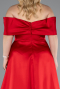 Long Red Satin Plus Size Evening Gown ABU4998