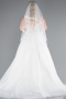 White Strapless Long Neckline Stoned Plus Size Wedding Dress ABG040