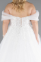 Long White Plus Size Wedding Dress ABG147