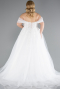 Long White Plus Size Wedding Dress ABG147