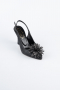 Black Laser Cut Evening Shoe MJ9003