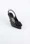 Black Satin Evening Shoe MJ9004