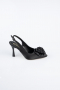 Black Satin Evening Shoe MJ9004