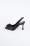 Black Satin Evening Shoe MJ9004