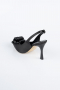 Black Satin Evening Shoe MJ9004