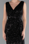 Long Black Scaly Evening Dress ABU3201