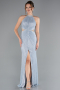 Light Blue Halter Neck Slit Long Evening Gown ABU4324