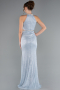 Light Blue Halter Neck Slit Long Evening Gown ABU4324