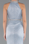 Light Blue Halter Neck Slit Long Evening Gown ABU4324