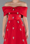 Long Red Satin Evening Dress ABU5015