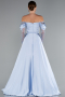 Long Light Blue Satin Evening Dress ABU5054