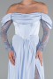 Long Light Blue Satin Evening Dress ABU5054