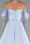 Long Light Blue Satin Evening Dress ABU5054