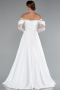 Long White Satin Evening Dress ABU5054