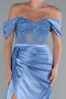 Indigo Long Satin Evening Dress ABU6140